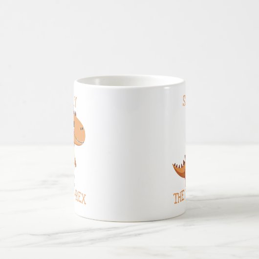 Cute Tea-Rex Dinosaur Personalized Name Kaffeetasse (Mittel)