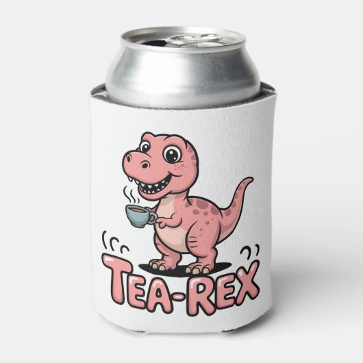 Cute Tea-Rex Pink Dinosaur – Sip Happens! Dosenkühler (Kanne Vorderseite)