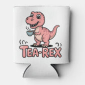 Cute Tea-Rex Pink Dinosaur – Sip Happens! Dosenkühler (Vorderseite)
