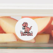 Cute Tea-Rex Pink Dinosaur – Sip Happens! Etiketten (Befestigt)