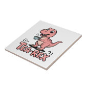 Cute Tea-Rex Pink Dinosaur – Sip Happens! Fliese (Seite)