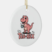 Cute Tea-Rex Pink Dinosaur – Sip Happens! Keramik Ornament (Rechts)