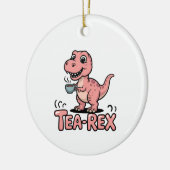 Cute Tea-Rex Pink Dinosaur – Sip Happens! Keramik Ornament (Links)