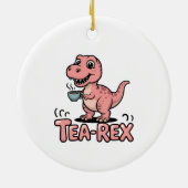 Cute Tea-Rex Pink Dinosaur – Sip Happens! Keramik Ornament (Hinten)