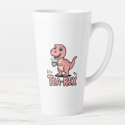 Cute Tea-Rex Pink Dinosaur – Sip Happens! Milchtasse (Rechts)