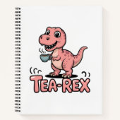 Cute Tea-Rex Pink Dinosaur – Sip Happens! Notizblock (Vorderseite)