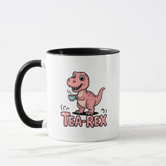 Cute Tea-Rex Pink Dinosaur – Sip Happens! Tasse (Links)
