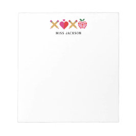 Cute Teacher Appreciation XOXO Colorful Notizblock