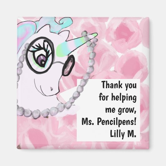 Cute Teacher Appreption Unicorn Thank You Magnet (Vorne)