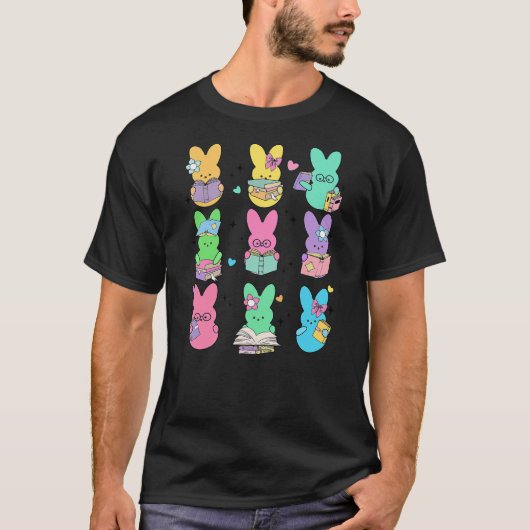 Cute Teacher Bunny Rabbit Reading Easter Bunnies B T-Shirt (Vorderseite)