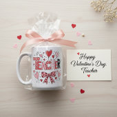 Cute Teacher Valentine's Day Coquette Bow Heart  Kaffeetasse