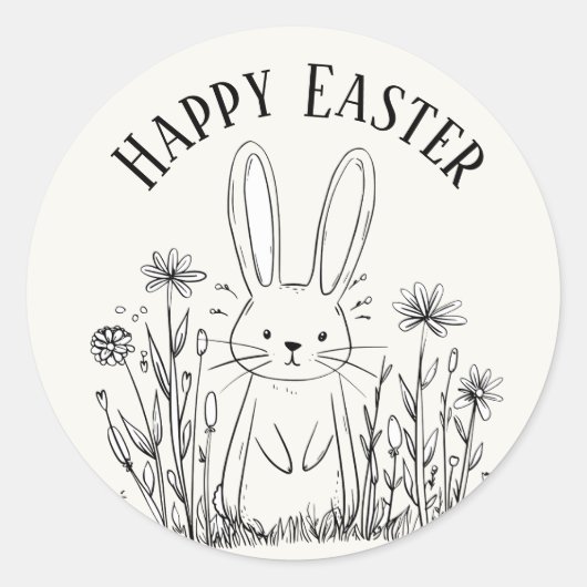 Cute teal bunny happy Easter stickers (Vorderseite)