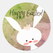 Cute teal bunny happy Easter stickers (Vorderseite)