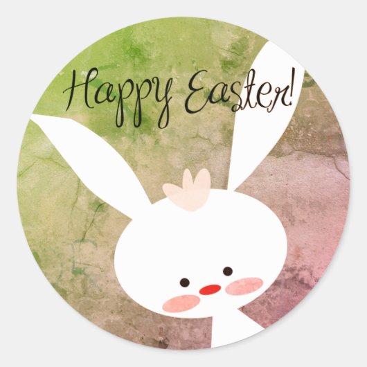 Cute teal bunny happy Easter stickers (Vorderseite)
