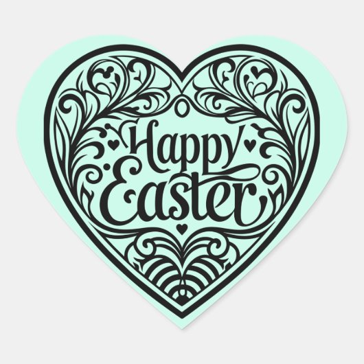 Cute teal bunny happy Easter stickers (Vorderseite)