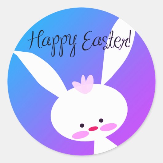 Cute teal bunny happy Easter stickers (Vorderseite)