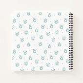 Cute Teal Green Cat Paws with Hearts | Monogramm Notizblock (Rückseite)