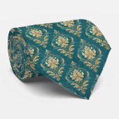 Cute teal wedding pattern krawatte (Gerollt)