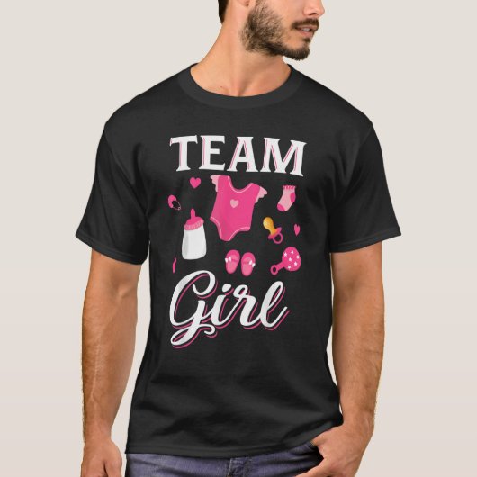 Cute Team Girl Gender Reveal Team Pink T-Shirt (Vorderseite)