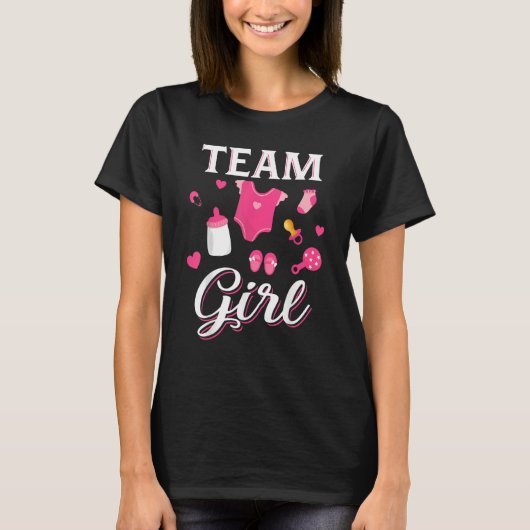 Cute Team Girl  Gender Reveal  Team Pink T-Shirt (Vorderseite)