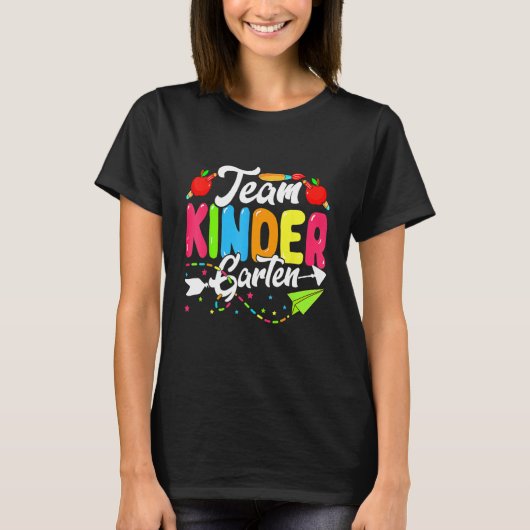 Cute Team Kindergarten Happy Back To School Teache T-Shirt (Vorderseite)