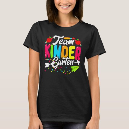 Cute Team Kindergarten Happy Back To School Teache T-Shirt (Vorderseite)