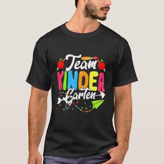 Cute Team Kindergarten Happy Back To School Teache T-Shirt (Vorderseite)