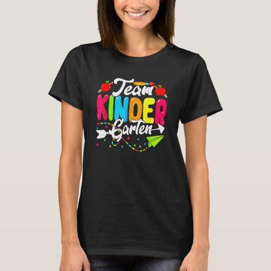 Cute Team Kindergarten Happy Back To School Teache T-Shirt (Vorderseite)