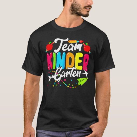 Cute Team Kindergarten Happy Back To School Teache T-Shirt (Vorderseite)