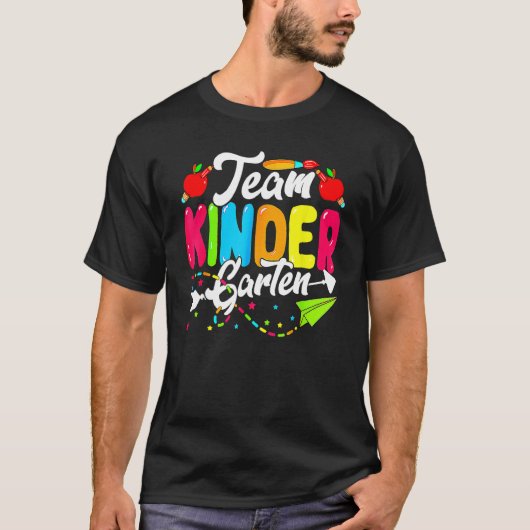 Cute Team Kindergarten Happy Back To School Teache T-Shirt (Vorderseite)