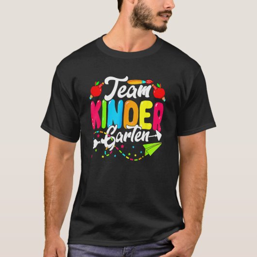 Cute Team Kindergarten Happy Back To School Teache T-Shirt (Vorderseite)