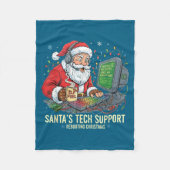 Cute Tech Support Rebooting s Computer Santa Santa Fleecedecke (Vorderseite)