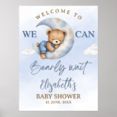Cute Teddy Baby Shower for a Girl Poster (Vorne)
