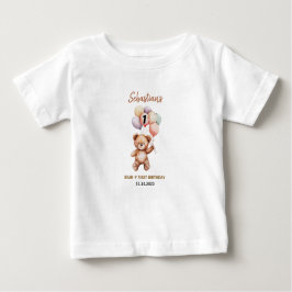 Cute Teddy Bear 1st Birthday | Sweet Bear  Baby T-shirt