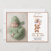 Cute Teddy Bear 1st Birthday | Sweet Bear  Einladung (Vorderseite)