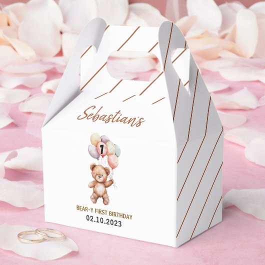 Cute Teddy Bear 1st Birthday | Sweet Bear Geschenkschachtel (Hochzeit)