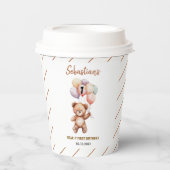 Cute Teddy Bear 1st Birthday | Sweet Bear  Pappbecher (Vorderseite)