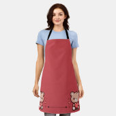 Cute Teddy Bear All-Over Print Apron – Sweet Kitch Schürze (Getragen)