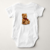 Cute Teddy Bear Art Double-Sided Graphic T-Shirt Baby Strampler (Rückseite)