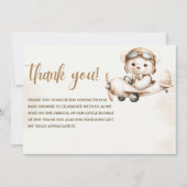 Cute Teddy Bear Baby Shower boy Dankeskarte (Vorderseite)