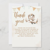 Cute Teddy Bear Baby Shower boy Dankeskarte (Vorderseite)