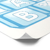 Cute Teddy Bear Baby Shower Boy Decoration Poster (Ecke)