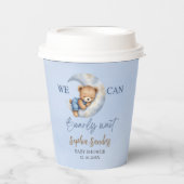 Cute Teddy Bear Baby shower boy Pappbecher (Vorderseite)