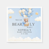 Cute Teddy bear Baby shower boy Party Serviette (Vorderseite)