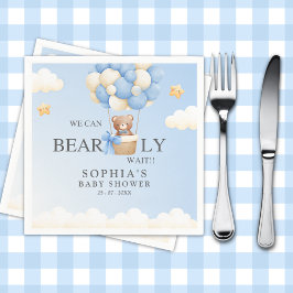 Cute Teddy bear Baby shower boy Party Serviette