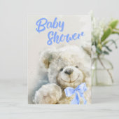 Cute Teddy Bear Baby Shower  Einladung (Stehend Vorderseite)