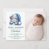 Cute Teddy Bear Baby Shower Einladung (Vorderseite)