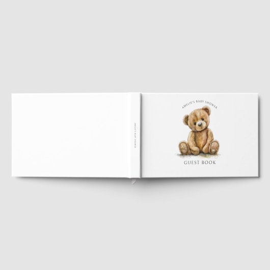 Cute Teddy Bear Baby Shower Gästebuch (Voll)