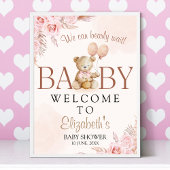 Cute Teddy Bear Baby Shower Girl Poster
