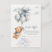 Cute Teddy Bear Blue Balloons Clouds Baby Boy Begleitkarte (Vorderseite)